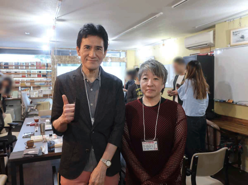 鷹取さんと塾長のツーショット